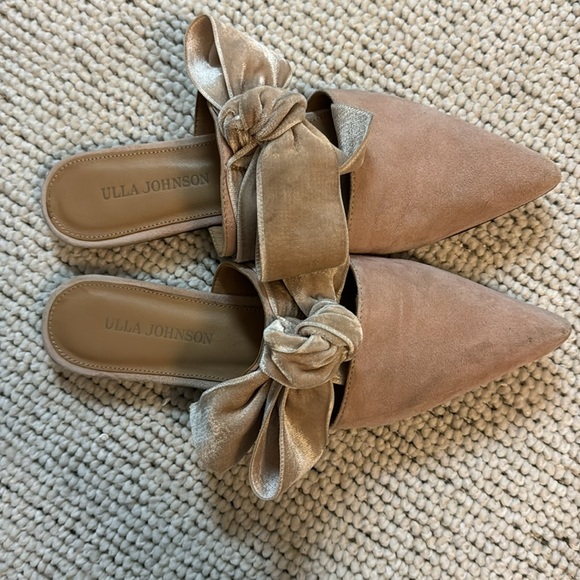 Ulla Johnson pink suede ribbon 🎀 mules sz 37 - Picture 6 of 6